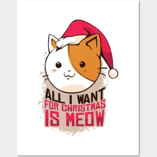 All I Want For Christmas Is Meow Posters and Art